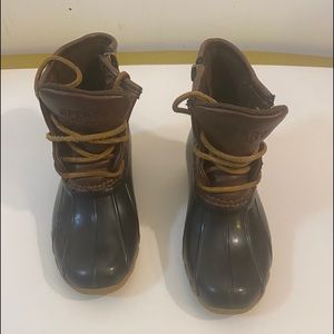 Brown and black Sperry